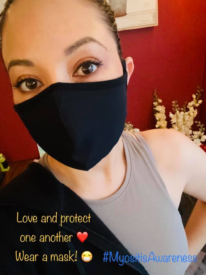 Selina shares her Myositis Mask Meme